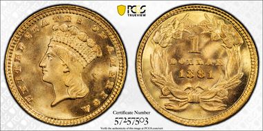 1881 G$1 MS68