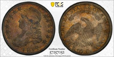 1812 50C O-110b, Single Leaf AU55