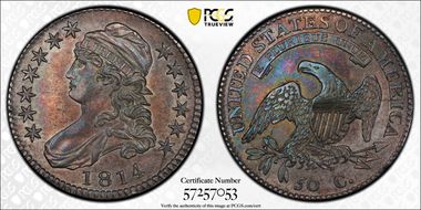 1814 50C Overton 108 E/A AU55