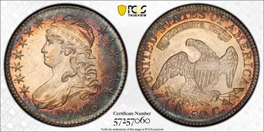 1818/7 50C Large 8 MS63