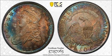 1819/8 50C Small 9 MS64