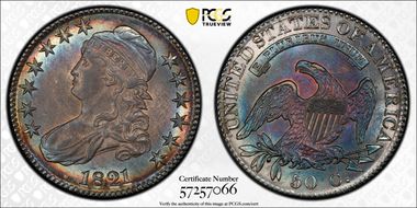 1821 50C O-105a MS64