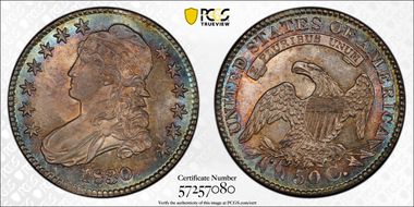 1830 50C Small 0 MS66