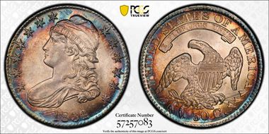 1834 50C Large Date, Large Letters MS64+