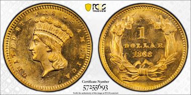 1868 G$1 MS64