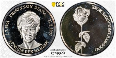 1997 Medal Prinzessin Diana Ag PR66DCAM