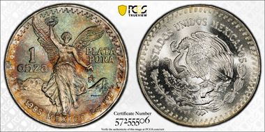 1985-Mo Onza Libertad Ag MS68