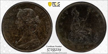 1864 1/2D S-3956 AU58BN