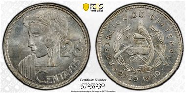 1950 25C KM-258  Ag MS65