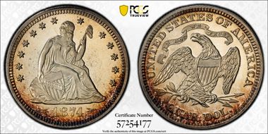 1874 25C Arrows PR67CAM