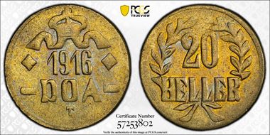 1916-T 20 Hel Brass B/B MS62