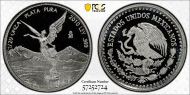2010-Mo 1/20 oz Libertad Ag PR69DCAM
