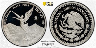 2007-Mo 1/20 oz Libertad Ag PR69DCAM