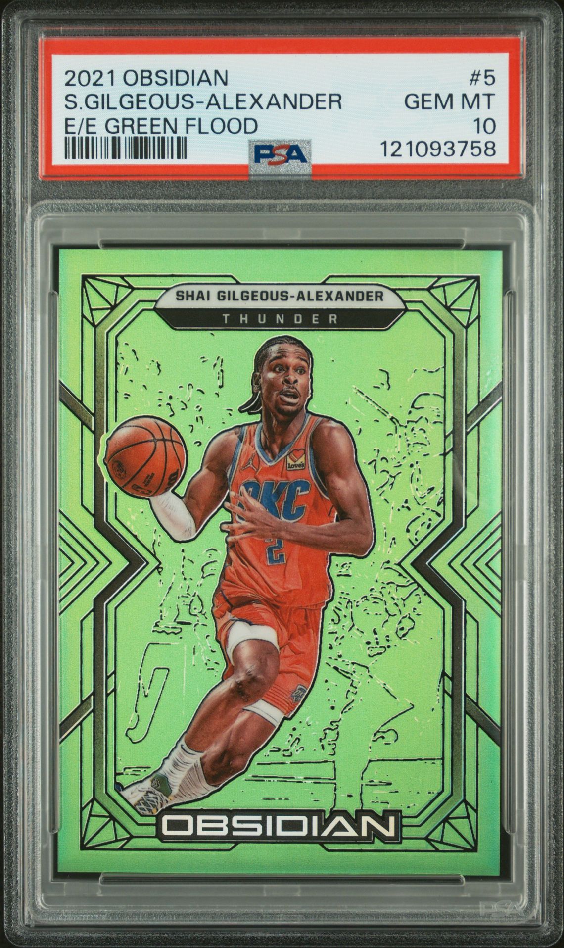 2021 Panini PANINI OBSIDIAN E/E GREEN FLOOD #5 S.Gilgeous-Alexander front