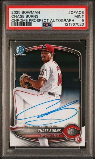 2025 Bowman BOWMAN CHROME PROSPECT AUTOGRAPHS #CPACB Chase Burns front
