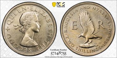 1956 2 Shil KM-6 MS64