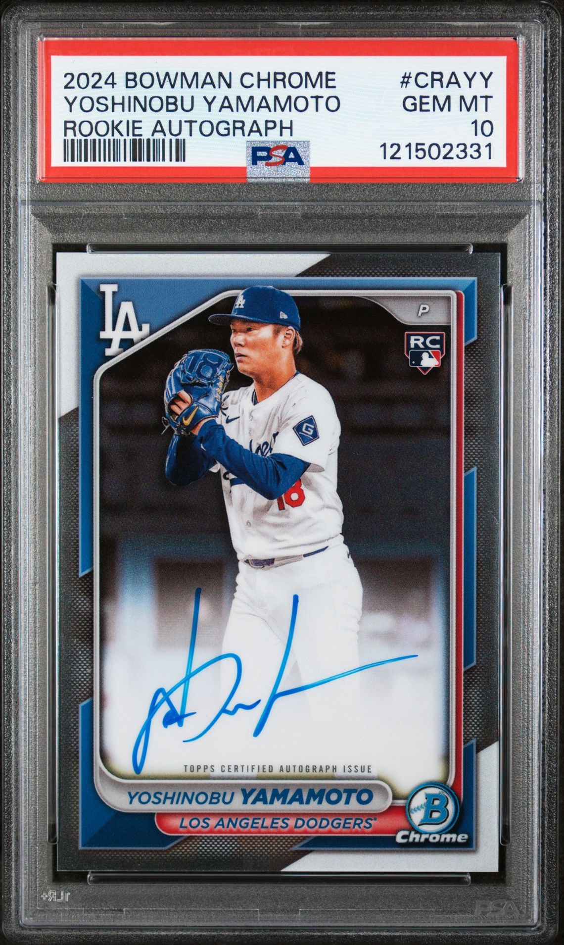 2024 Bowman BOWMAN CHROME CHROME ROOKIE AUTOGRAPHS #CRAYY Yoshinobu Yamamoto front