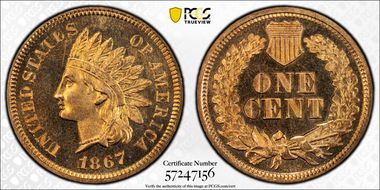 1867 1C PR66CAM