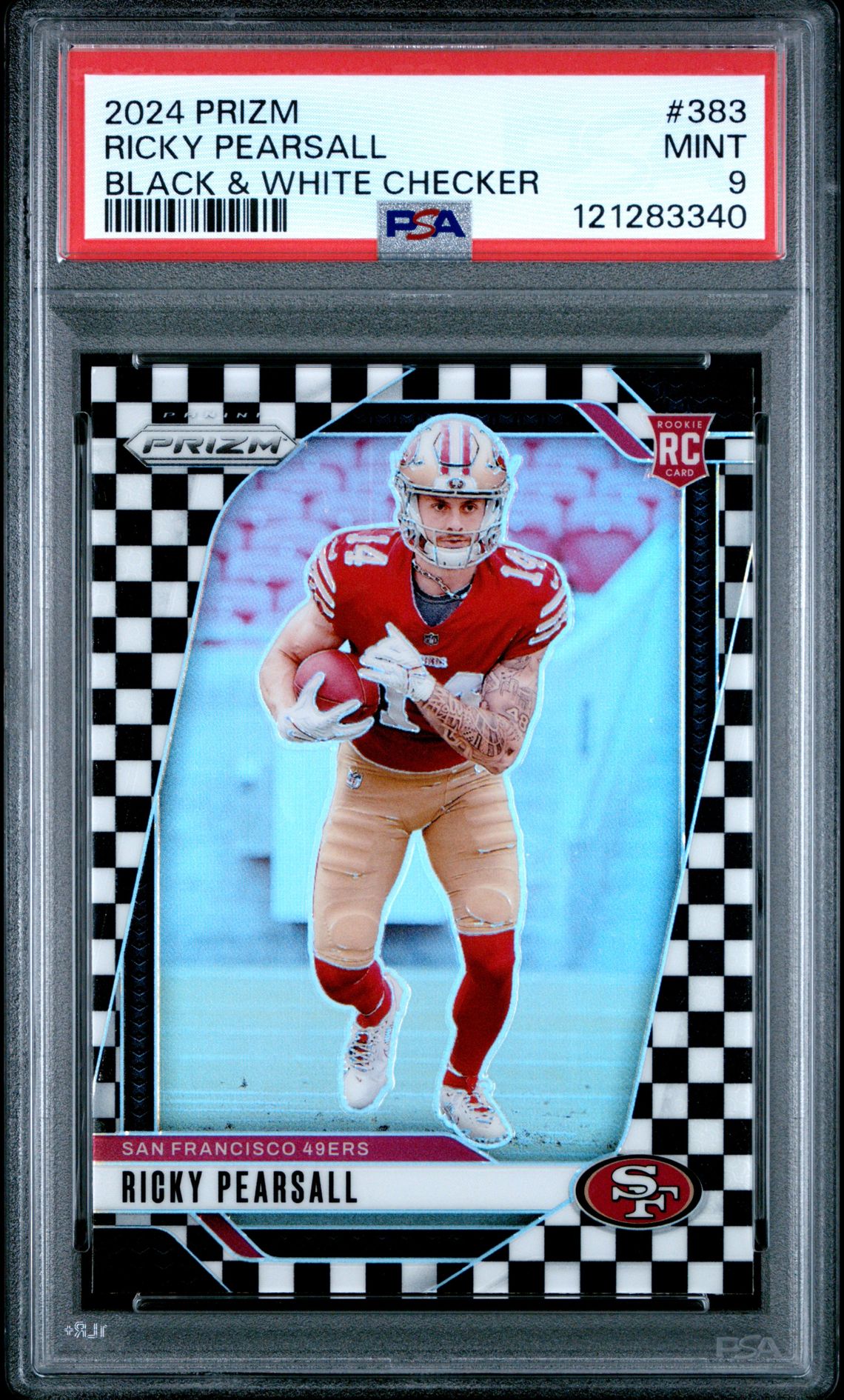 2024 Panini PANINI PRIZM BLACK & WHITE CHECKER #383 Ricky Pearsall front