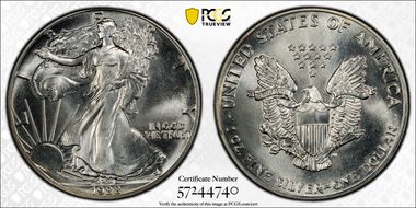 1988 $1 Silver Eagle MS67