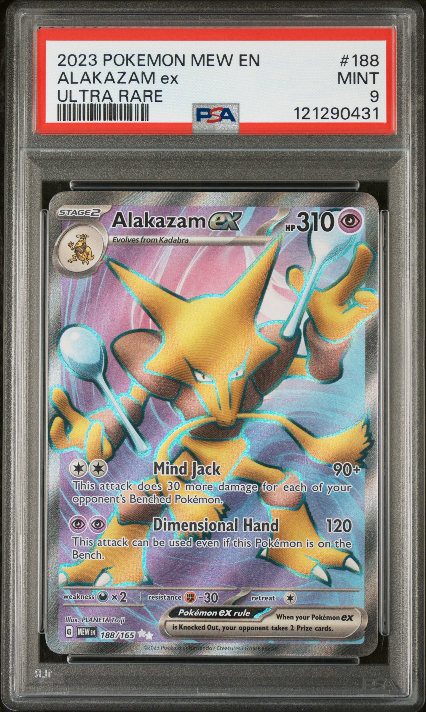 2023 #188 Alakazam EX PSA 9 Mew EN-151