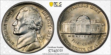 1939 5C Reverse of 1940 MS66FS