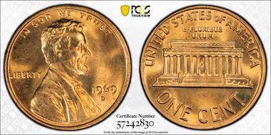 1969-D 1C MS67RD
