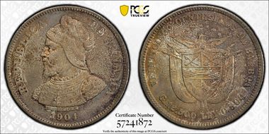 1904 25C KM-4  Ag AU58