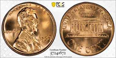 1960 1C Large Date MS67RD