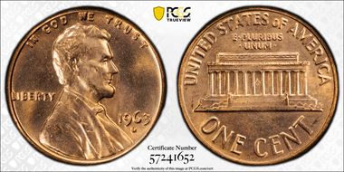 1963-D 1C MS66+ RD