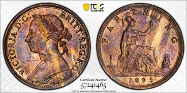 1895 1/4D S-3958 Bun Head AU58BN