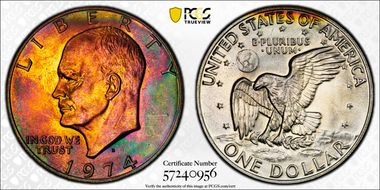 1974-S $1 Silver MS68