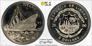 2000 $5 Titanic MS66
