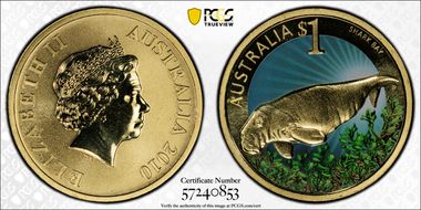 2010-P $1 Shark Bay - Colorized MS69