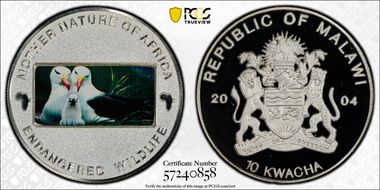 2004 10 Kw Albatross - Colorized Endangered Wildlife PR69DCAM