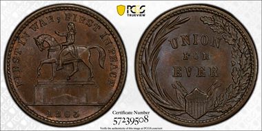 1863 CWT F-174/272a, First in War MS63BN