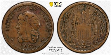 1863 CWT F-36/340a, Liberty/No Slavery XF45BN