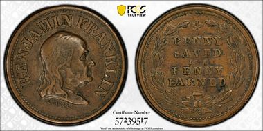 (1861-65) CWT F-151/430a, Benjamin Franklin XF45BN