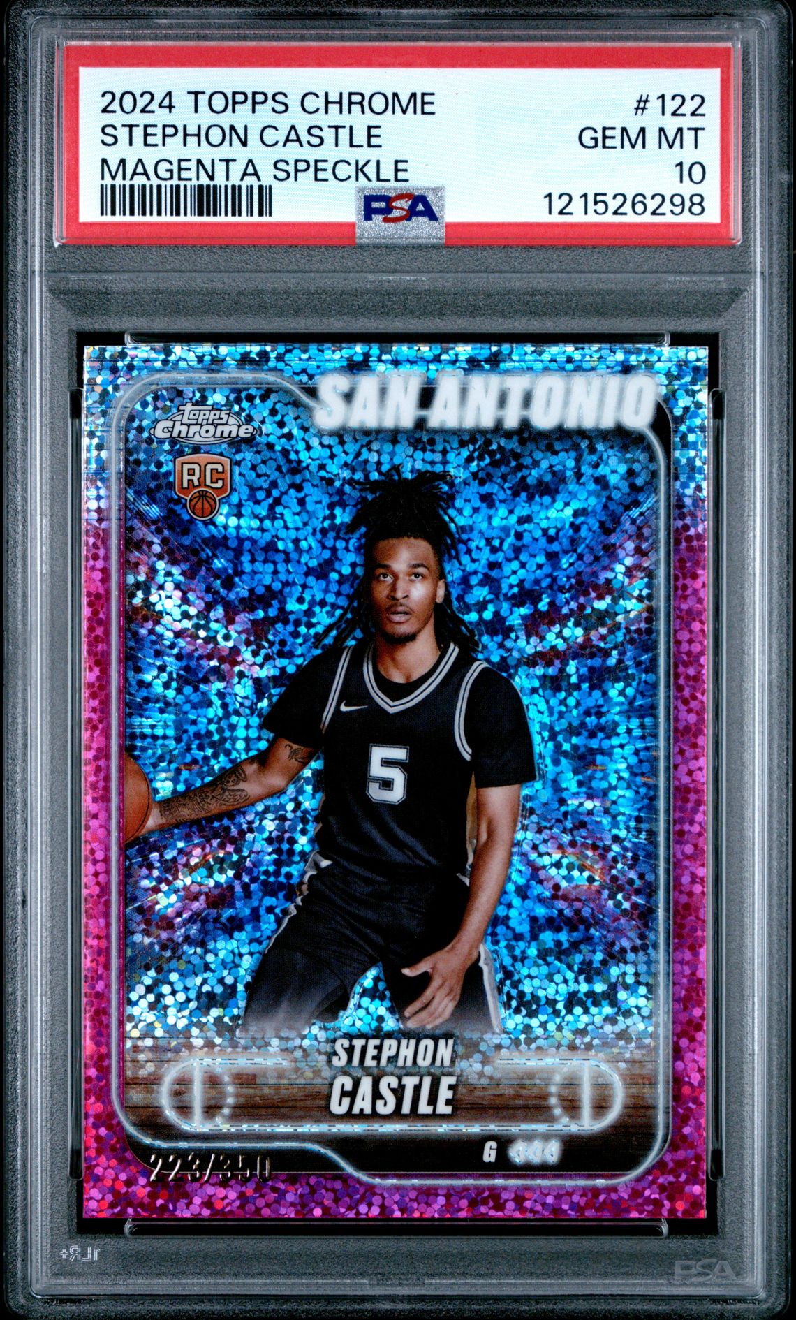2024 Topps TOPPS CHROME MAGENTA SPECKLE #122 Stephon Castle front