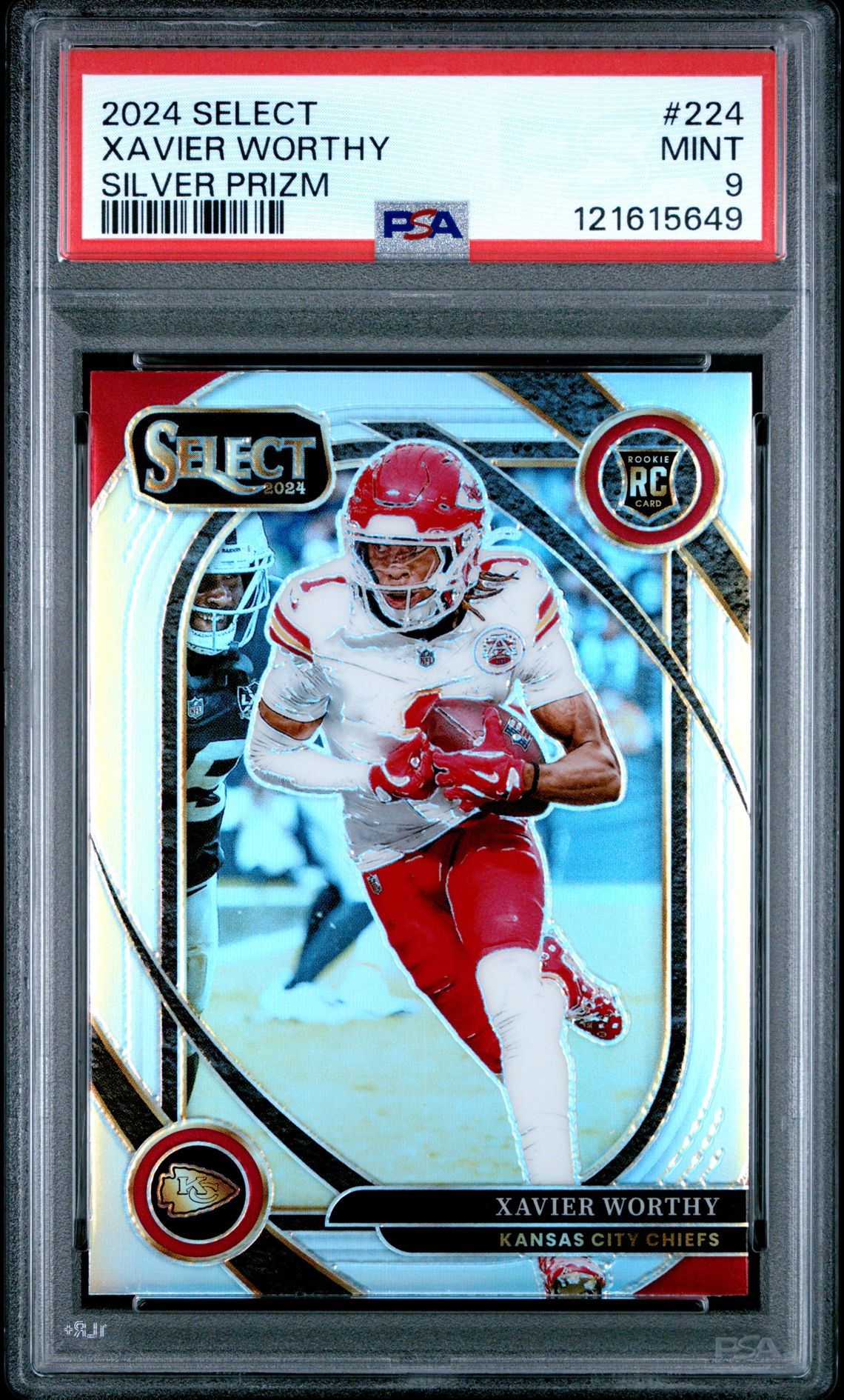 2024 Panini Select Xavier Worthy #224 (Silver Prizm) Mint 9 front