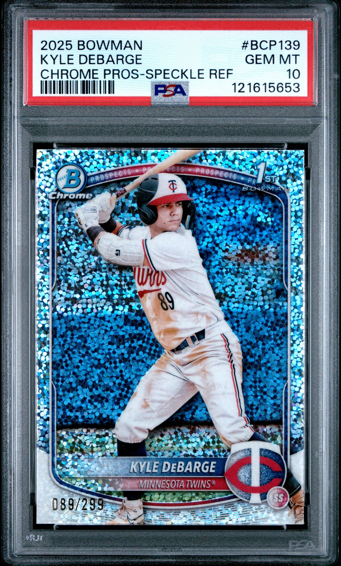 2025 Bowman Chrome Prospects Kyle Debarge #Bcp139 (Chrome Pros-Speckle Ref) Gem Mt 10 front
