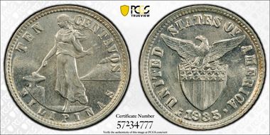1935-M 10C KM-169  Ag MS65