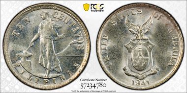 1941-M 10C MS64