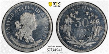 1870 50C J-955 PR65CAM
