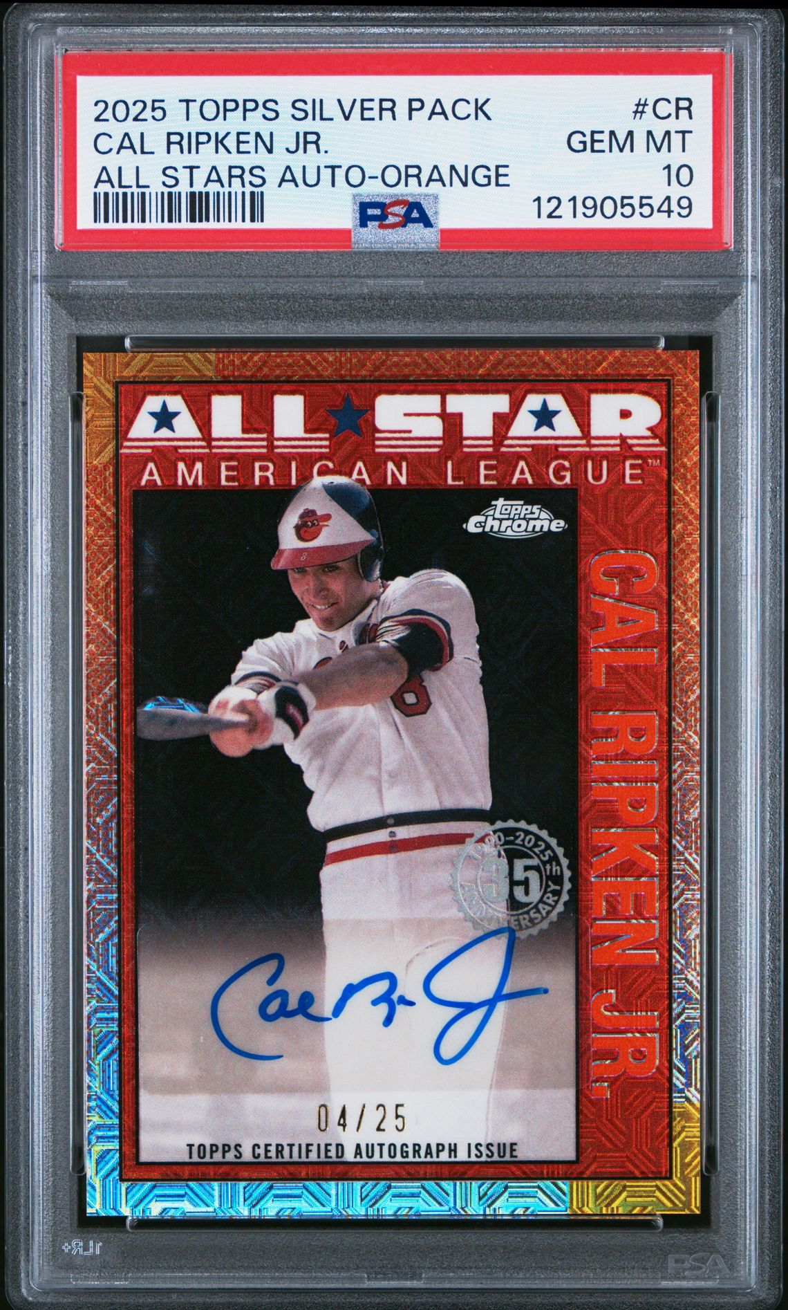 2025 Topps TOPPS SILVER PACK 1990 CHROME ALL STARS AUTOGRAPHS Mojo #CR Cal Ripken Jr. front