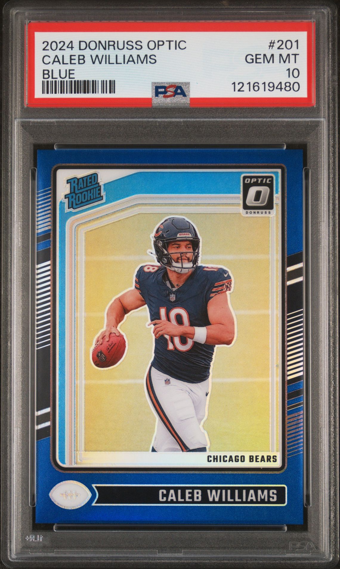 2024 Panini Donruss Optic Caleb Williams #201 (Blue) Gem Mt 10 front