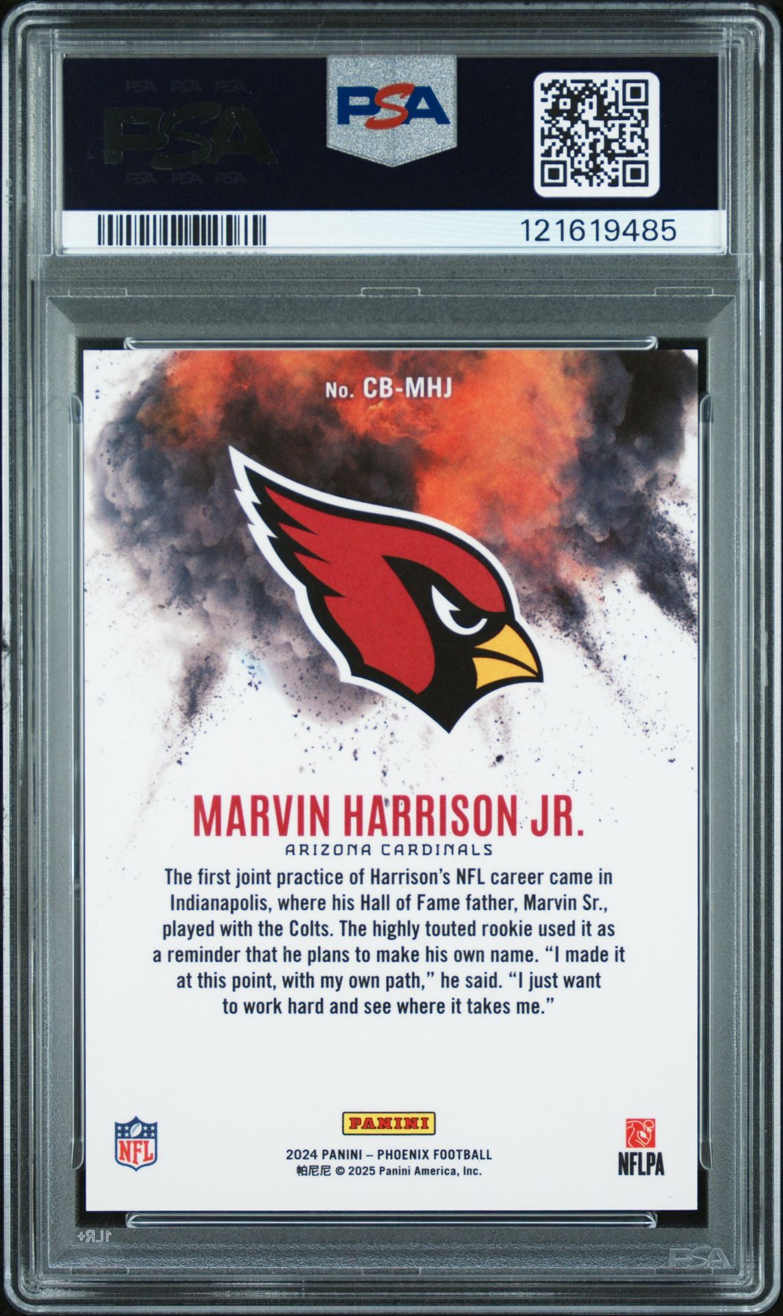 2024 Panini Phoenix Color Blast Marvin Harrison Jr. #Cbmhj Mint 9 back