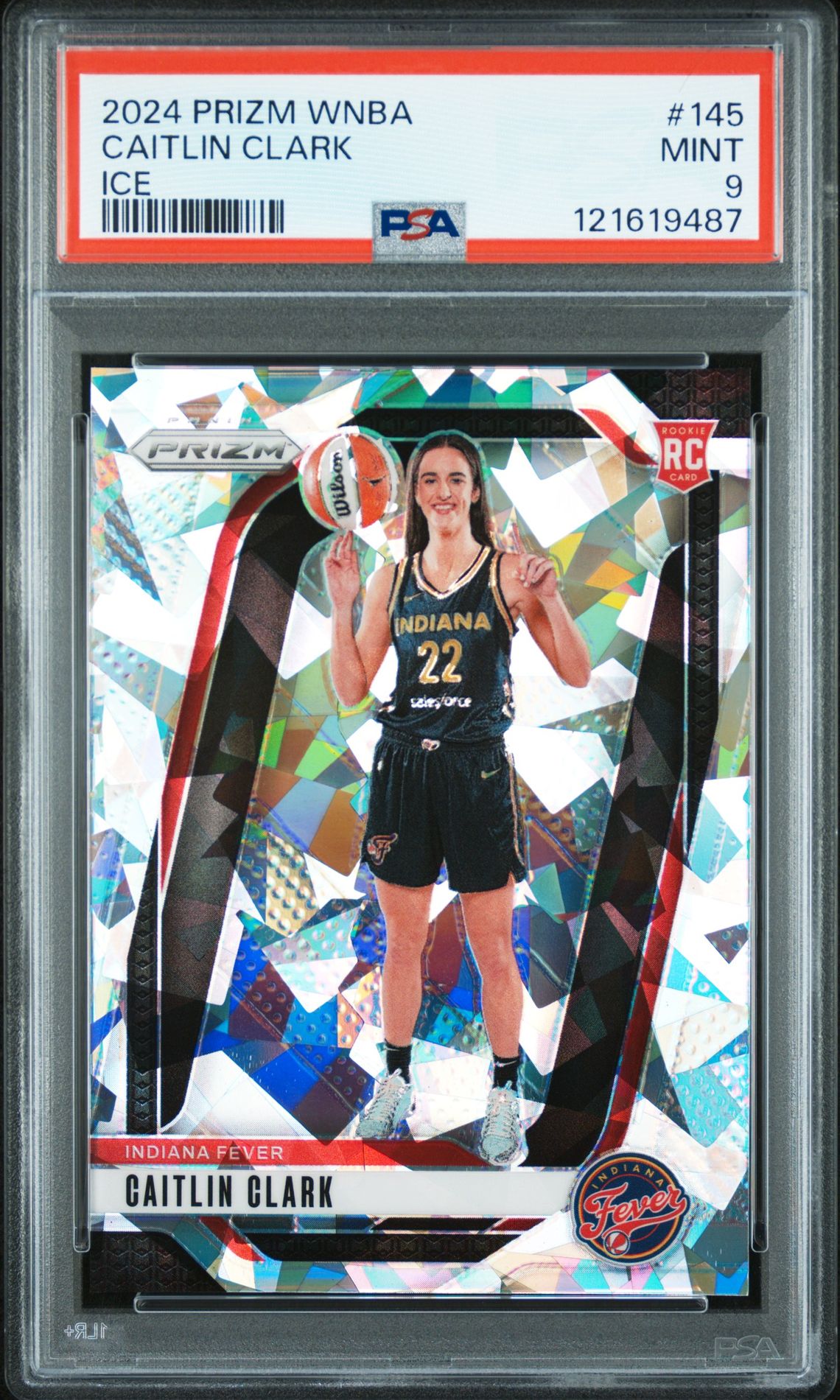 2024 Panini Prizm Wnba Caitlin Clark #145 (Ice) Mint 9 front