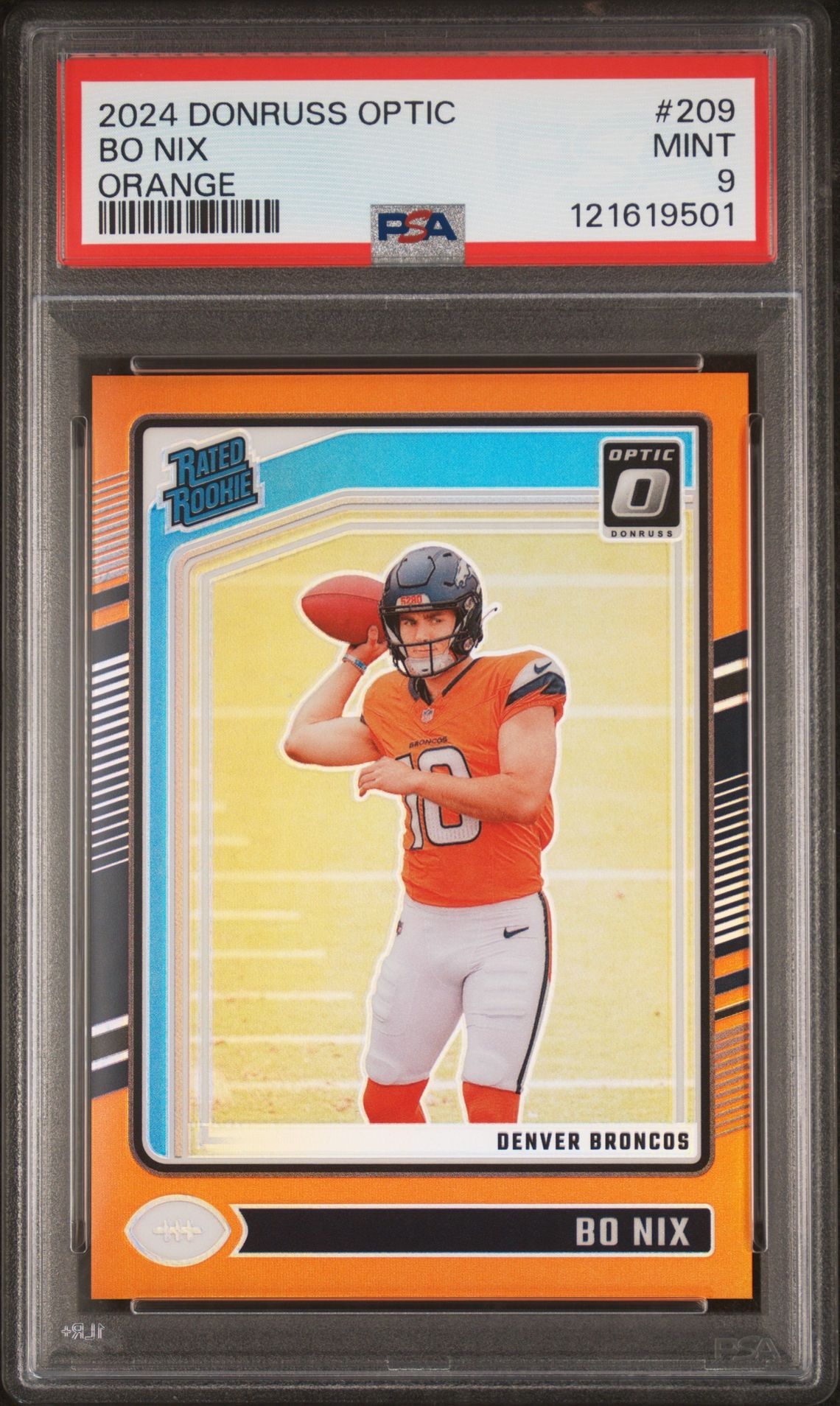 2024 Panini Donruss Optic Bo Nix #209 (Orange) Mint 9 front