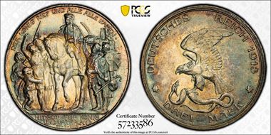 1913 3 Mk 100 Years J-110 MS63